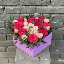 Цветочная композиция из Розы в коробке в Прогрессе
