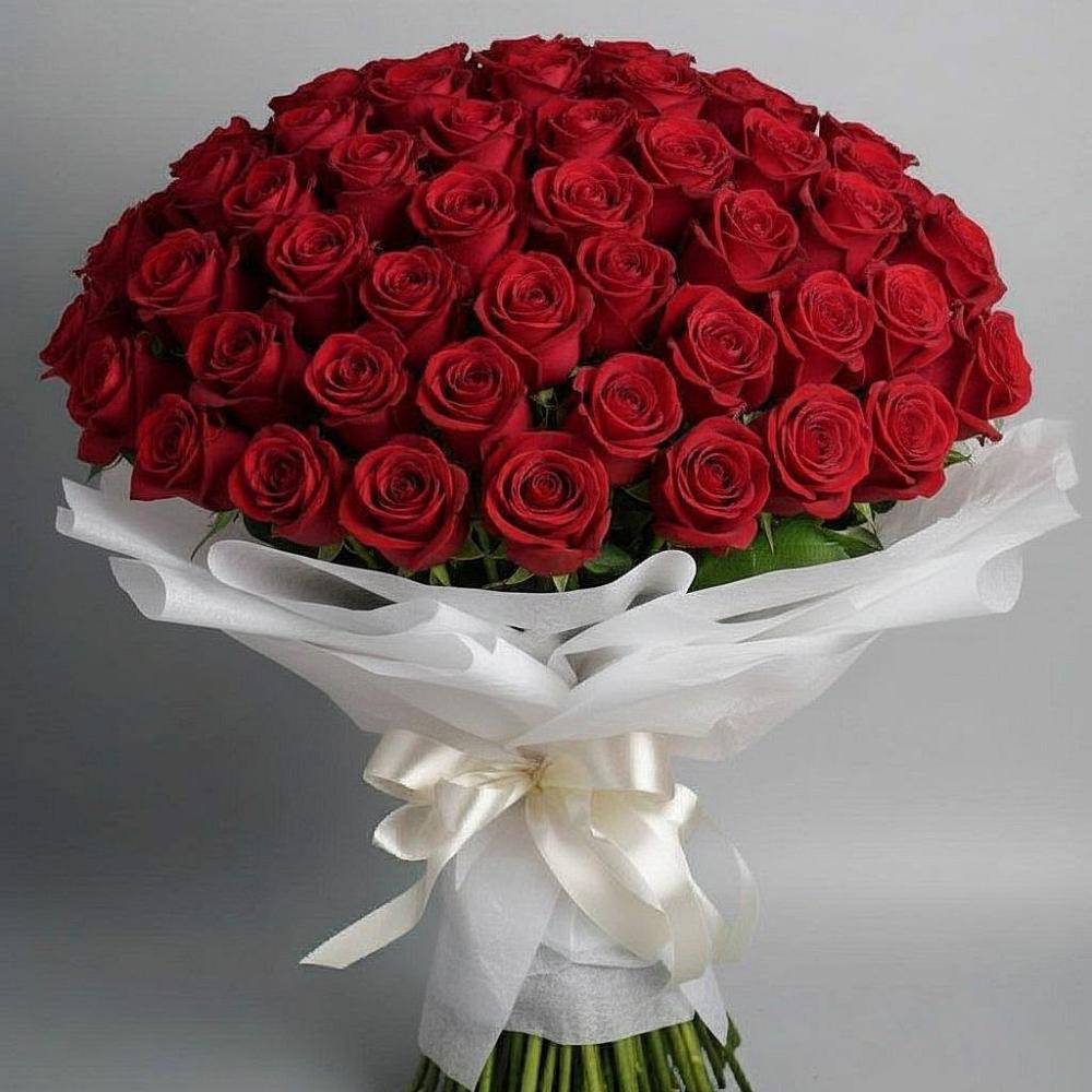 Букет 101 Красная роза Блэк Мэджик в Прогрессе