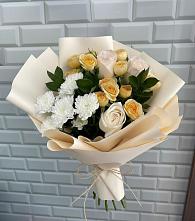 Букет цветов из:  Розы и Хризантемы в Прогрессе