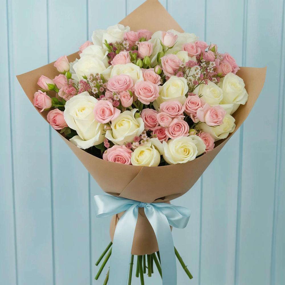 Букет цветов из: Розы в Прогрессе