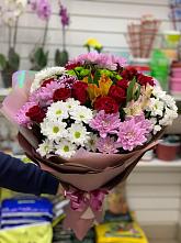 Букет цветов из:  Розы, Хризантемы и Альстромерии #REPLACE_PRED# Прогрессе