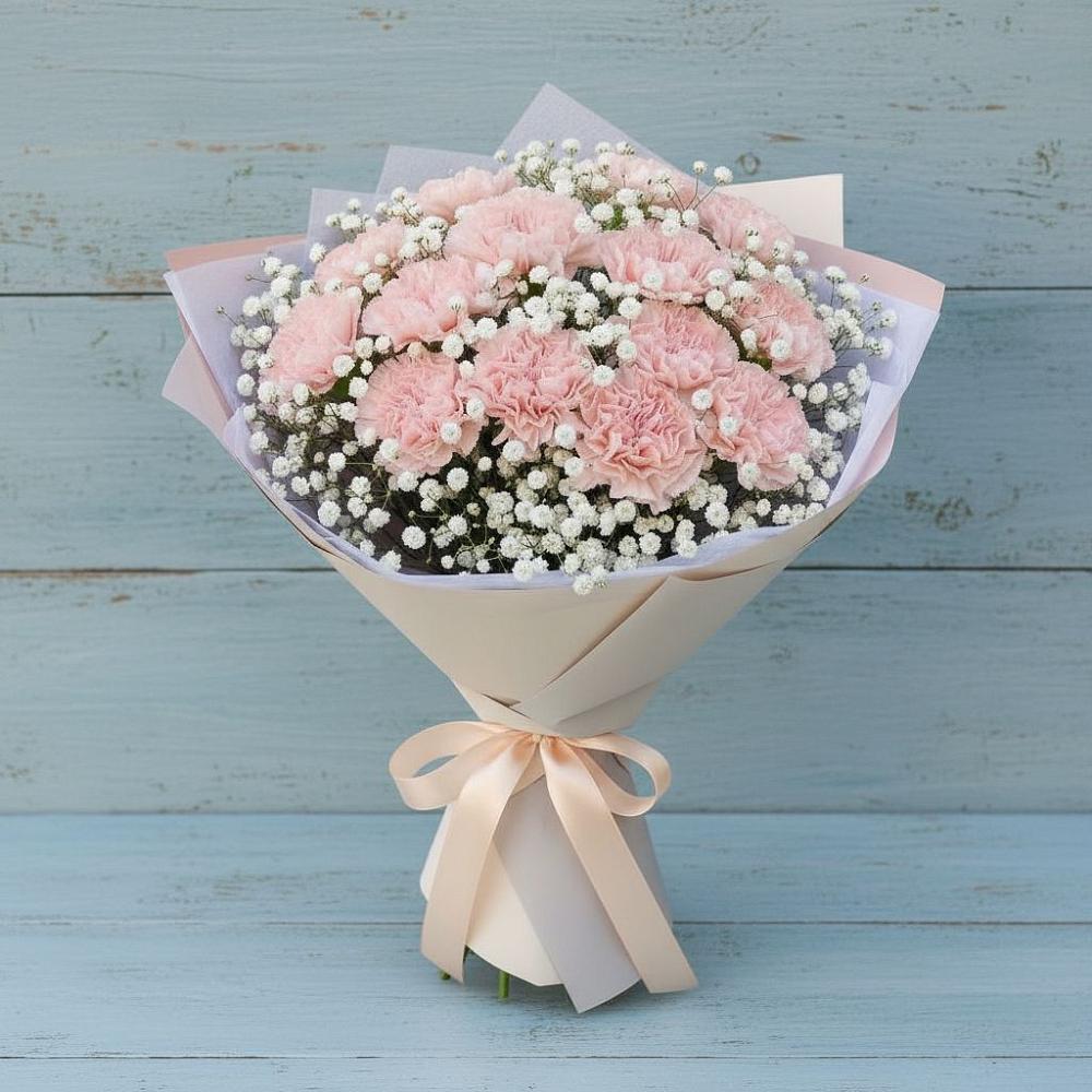 Букет цветов из: Гвоздики в Прогрессе