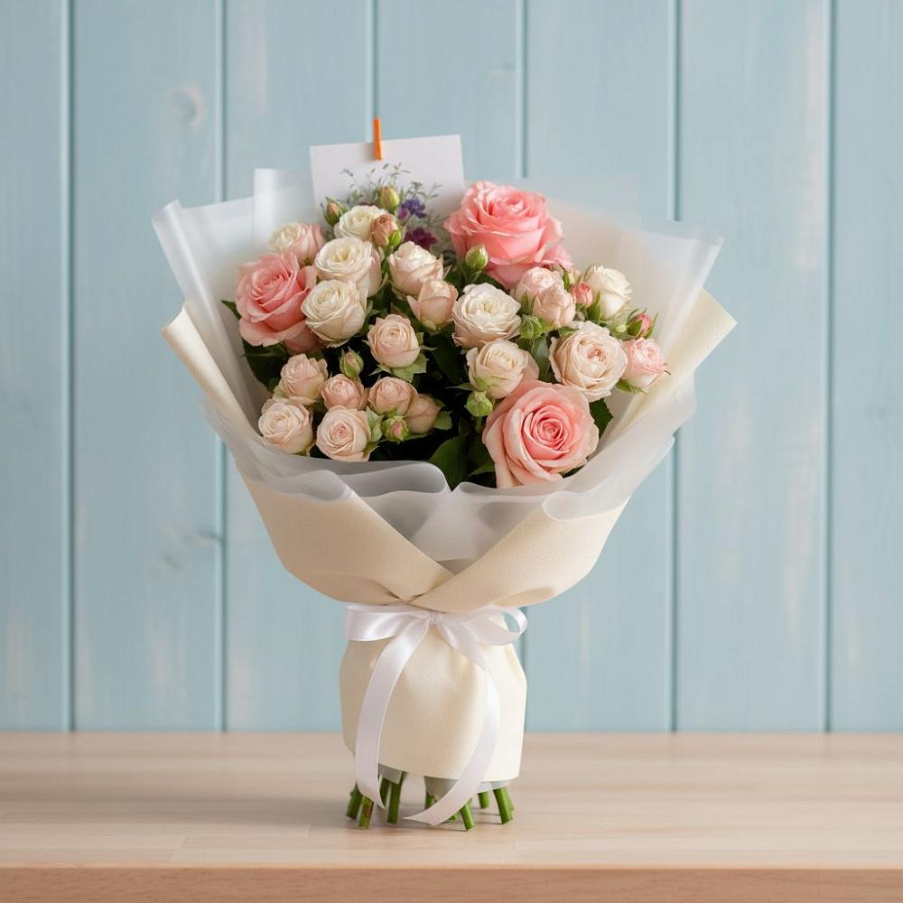 Букет цветов из: Розы в Прогрессе