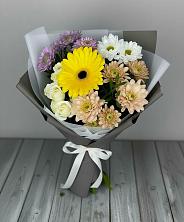 Букет цветов из:  Розы, Герберы и Хризантемы в Прогрессе