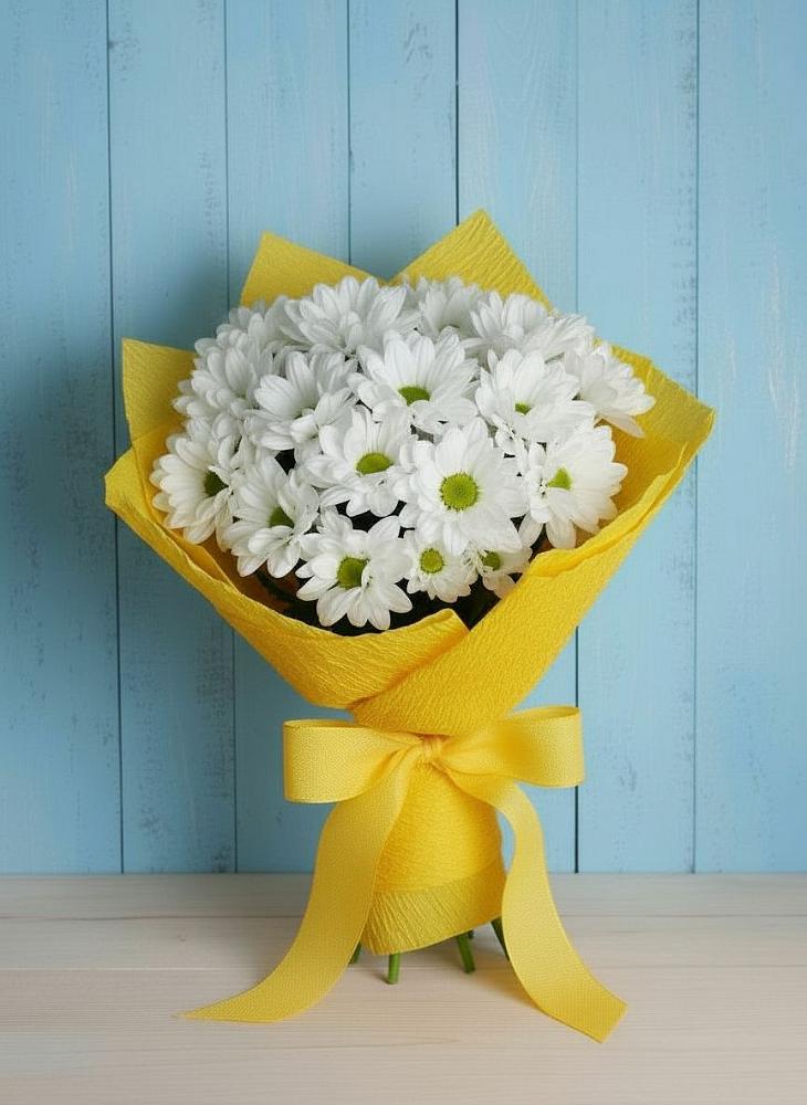 Букет цветов из: Хризантемы в Прогрессе