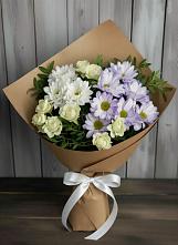 Букет цветов из:  Хризантемы и Розы в Прогрессе