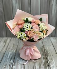 Букет цветов из:  Гвоздики, Розы и Хризантемы в Прогрессе