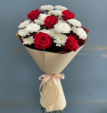 Букет цветов из:  Розы и Хризантемы в Прогрессе