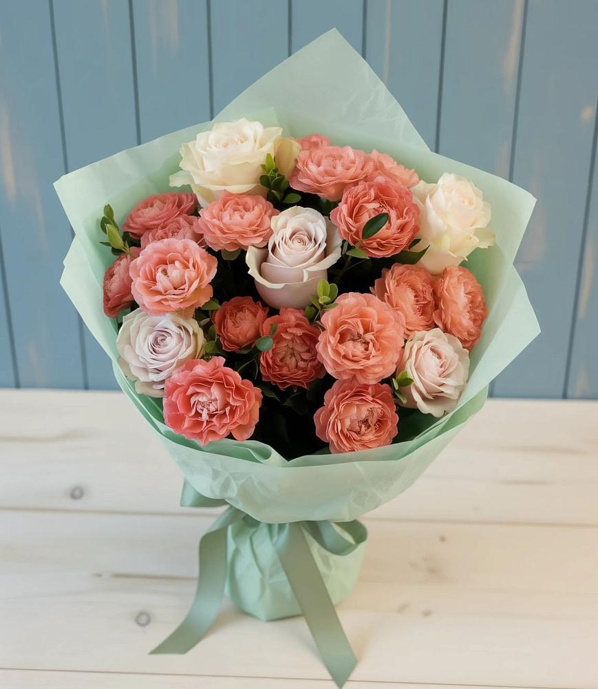 Букет цветов из: Розы в Прогрессе