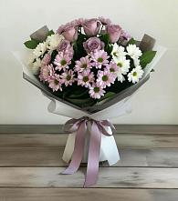 Букет цветов из:  Хризантемы и Розы в Прогрессе