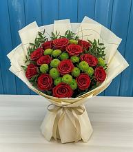 Букет цветов из:  Розы и Хризантемы в Прогрессе