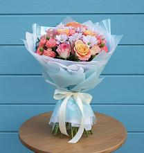 Букет цветов из:  Хризантемы и Розы в Прогрессе