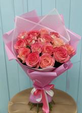 Букет 15 Розовых роз Равель в Прогрессе