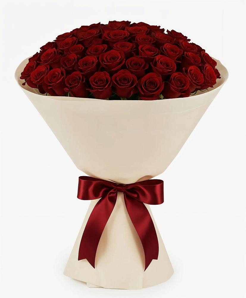 Букет 101 Бордовая роза Блэк Бакарра в Прогрессе